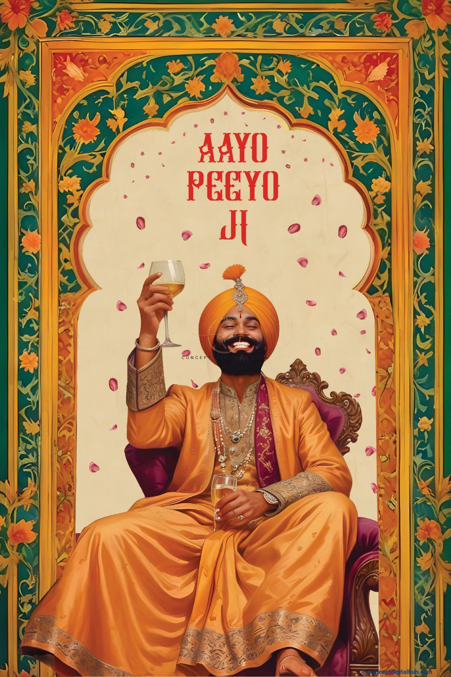 Mehndi color Welcome Board for BrideGroom