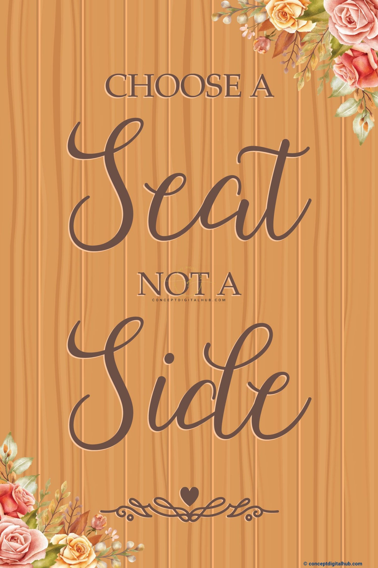 Sand Brown Color Floral Welcome Board for Wedding Week