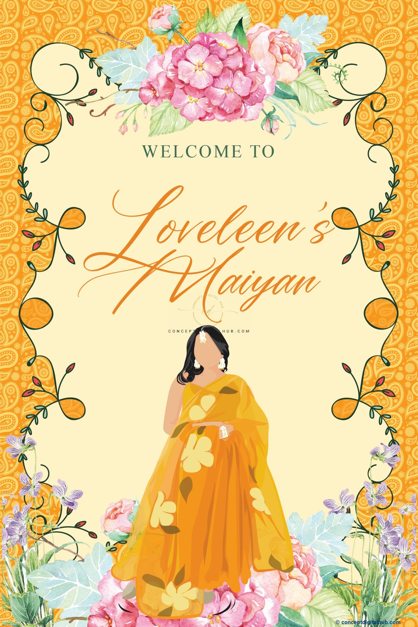 Haldi Mayian Welcome Sign Board