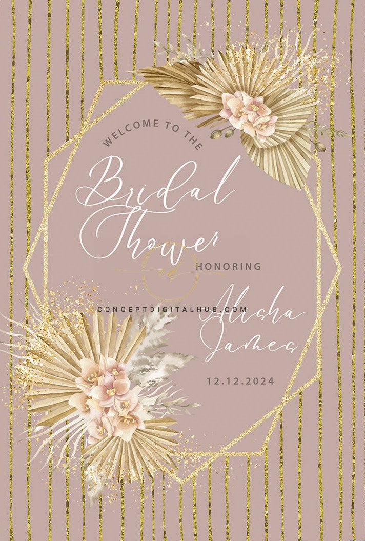 Rustic Floral Welcome Board for Bridal Shower