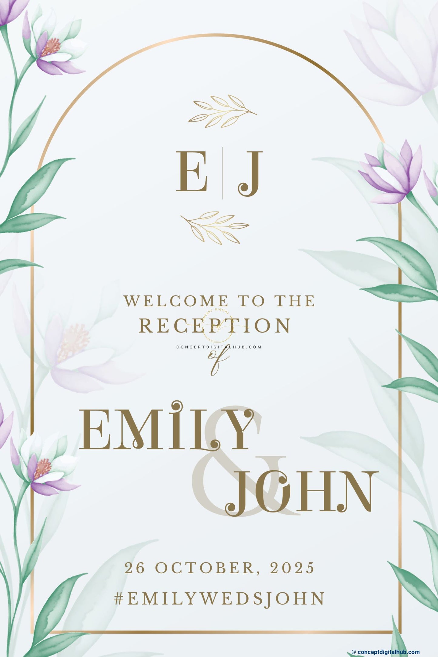Alice Blue Color Leaves Welcome Board for Wedding Week
