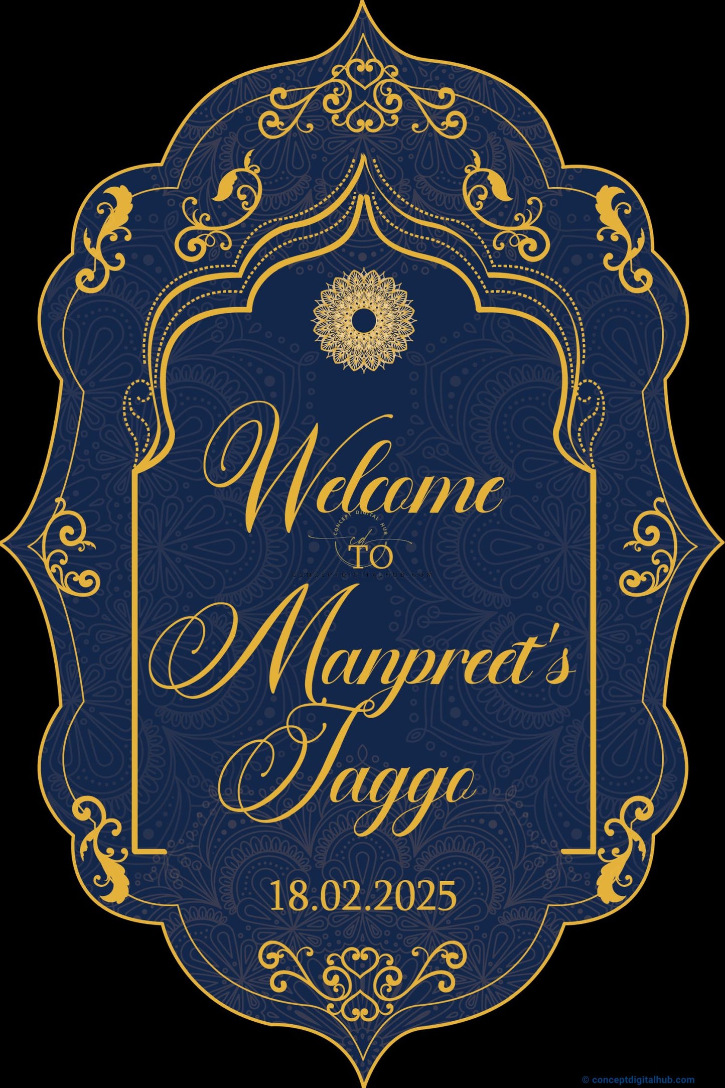 Blue Color Mughal Welcome Board for Jaggo