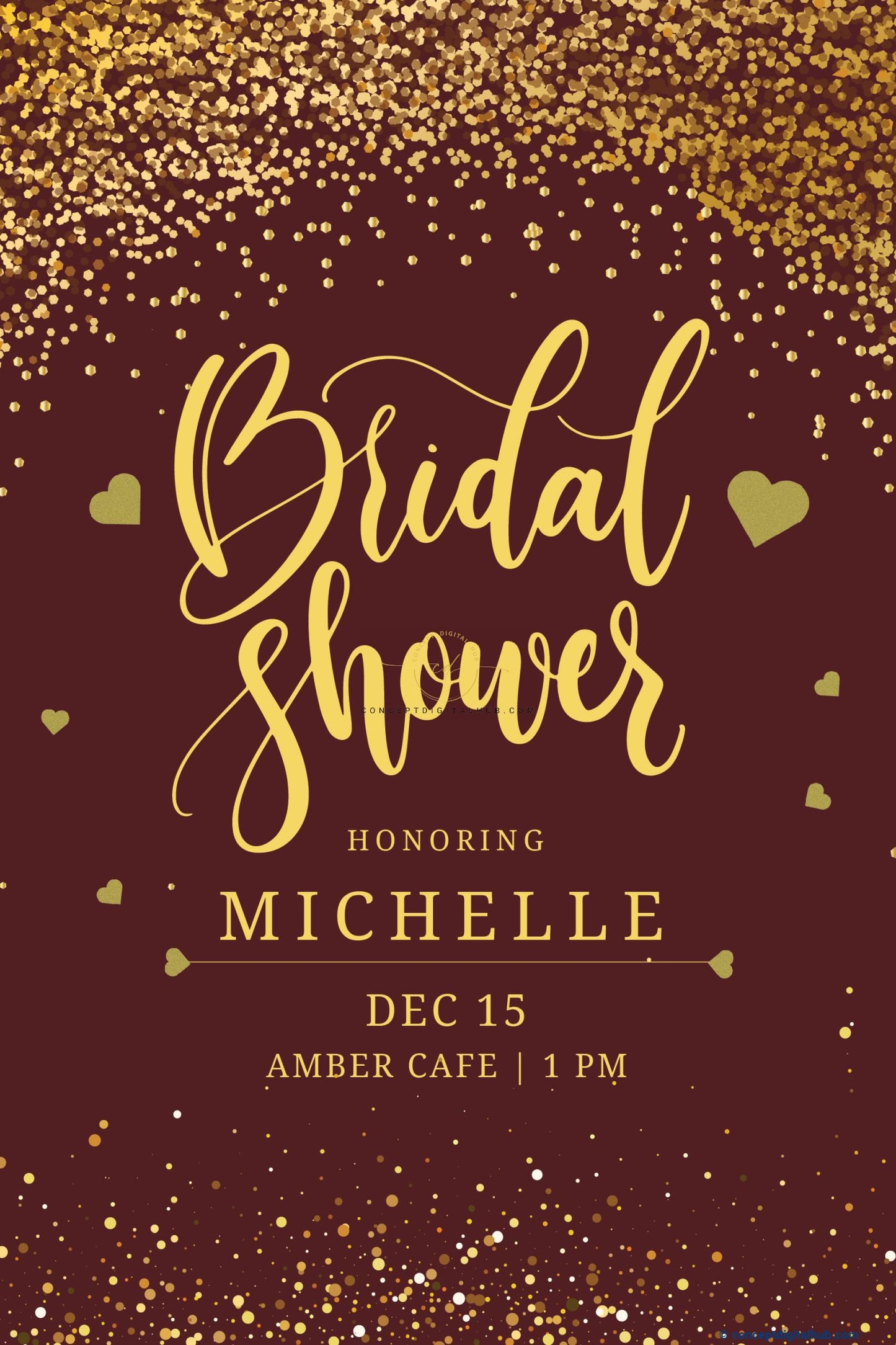 Burgundy Color Welcome Board for Bridal Shower