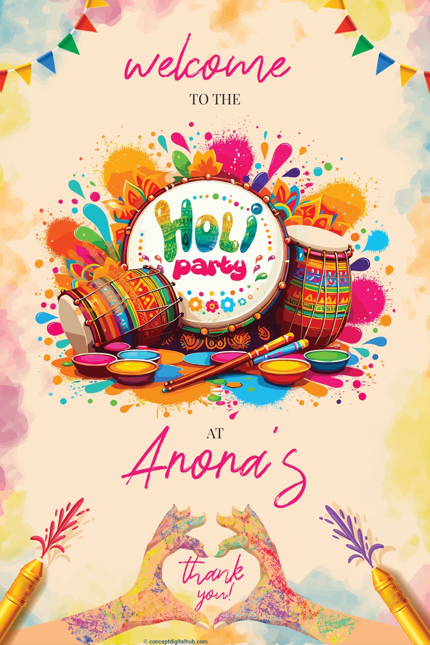 Holi Welcome Sign Board