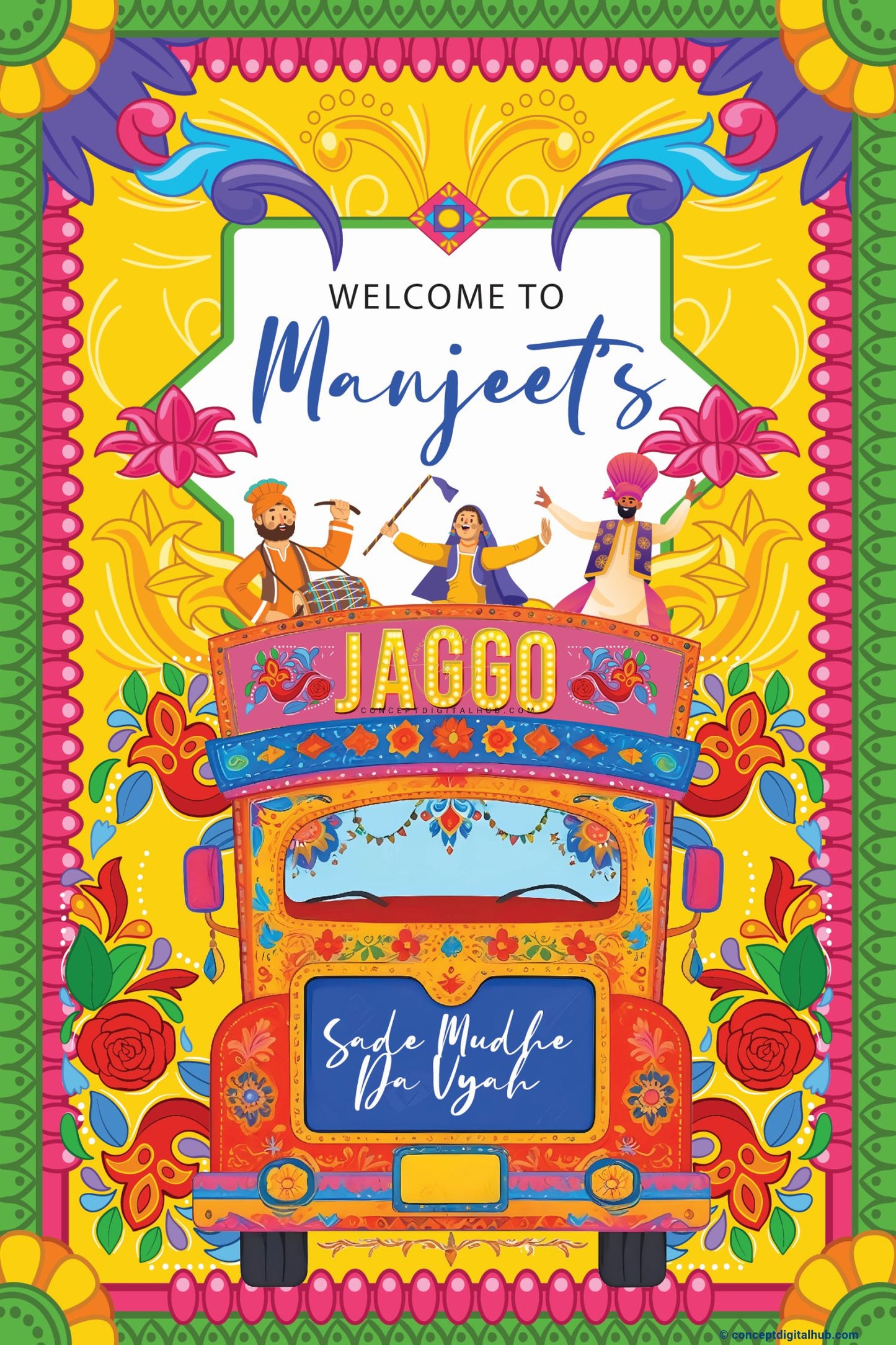 Yellow Color Truck Sign Welcome Board for Jaggo