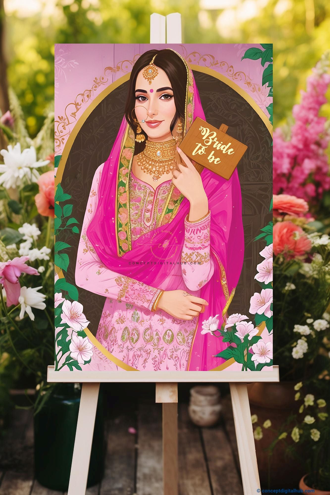 Pink Color Fusion Welcome Board