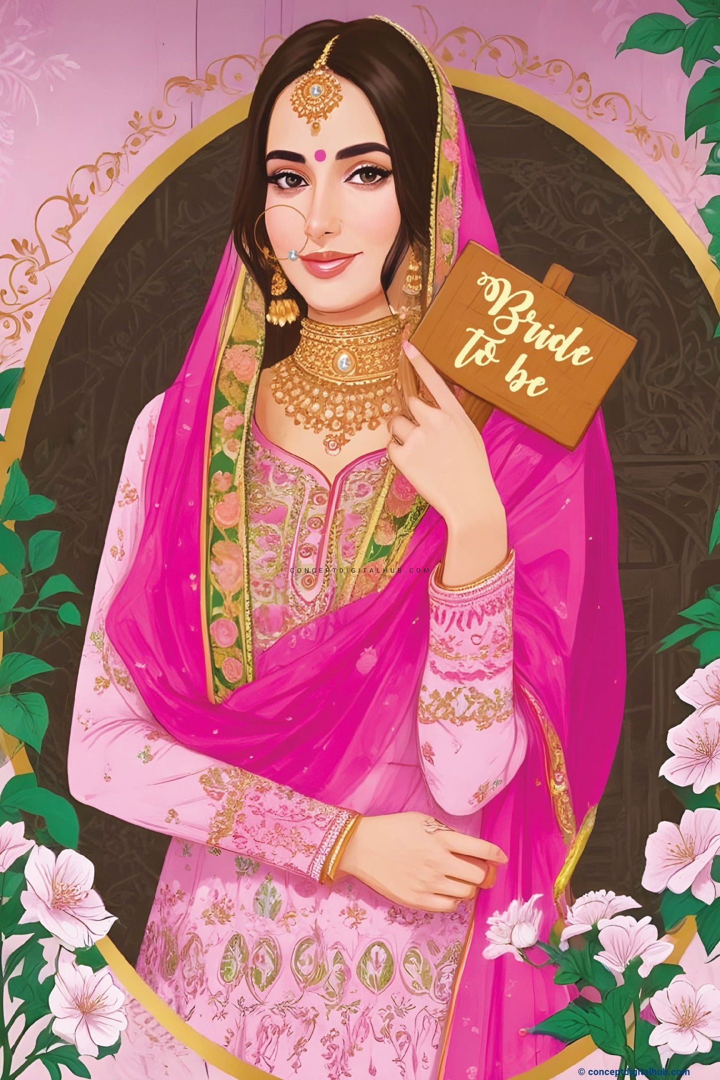 Pink Color Fusion Welcome Board