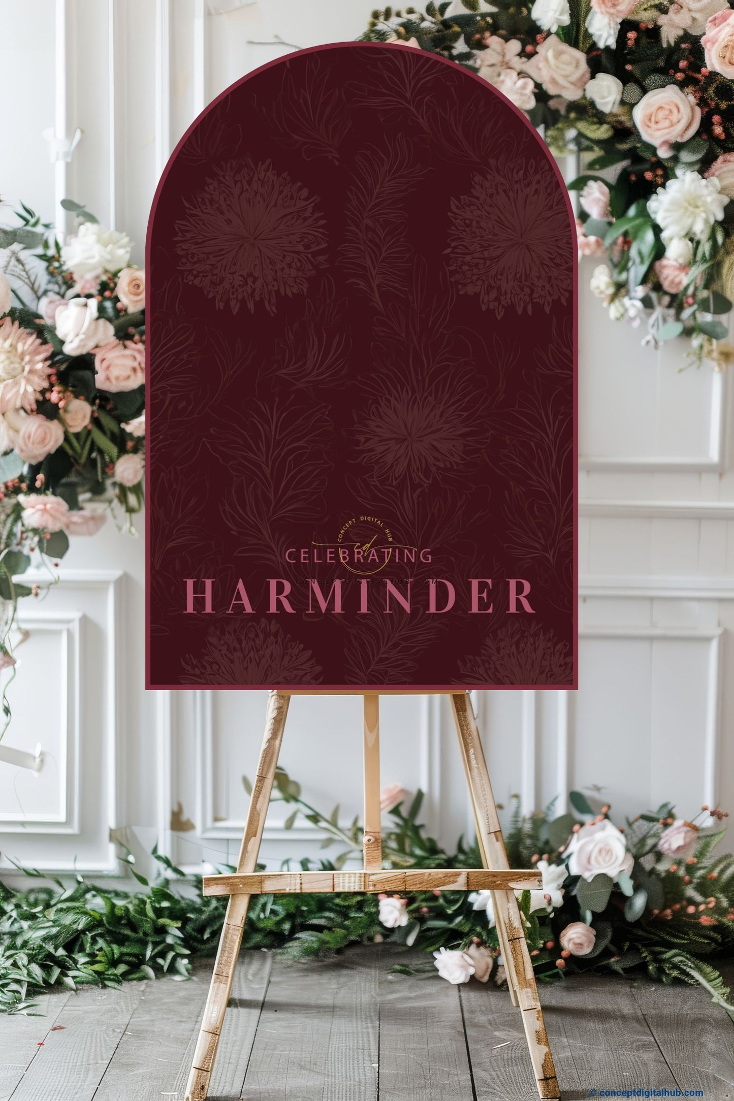 Seal Brown Color Mandala Welcome Board for Welcome Sign