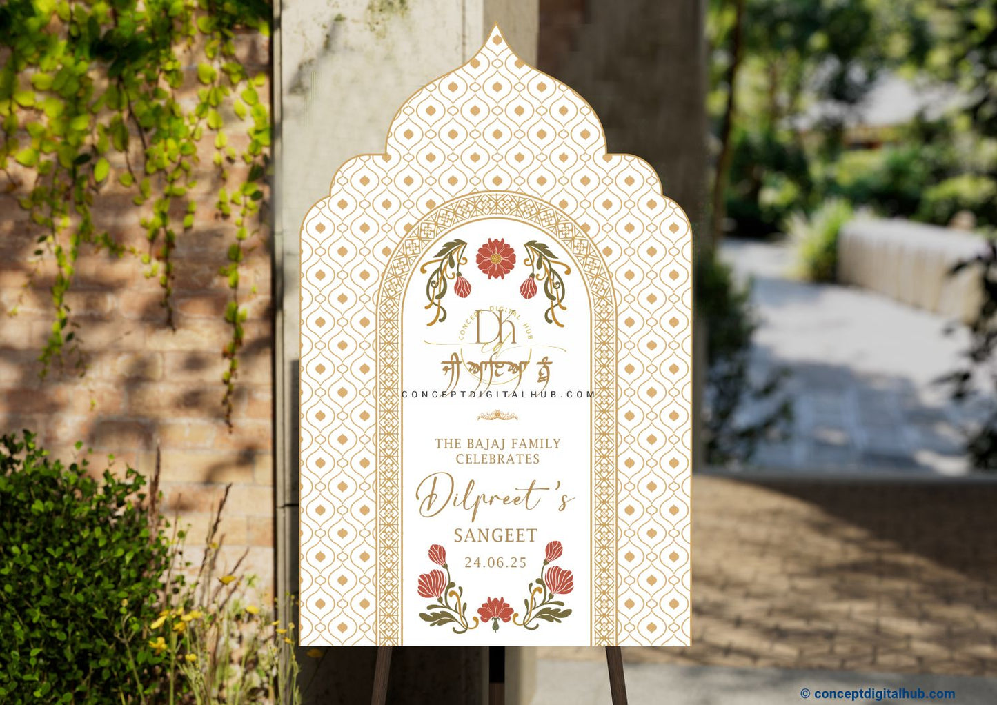 Ceramic Color Floral Welcome Board for Anand Karaj