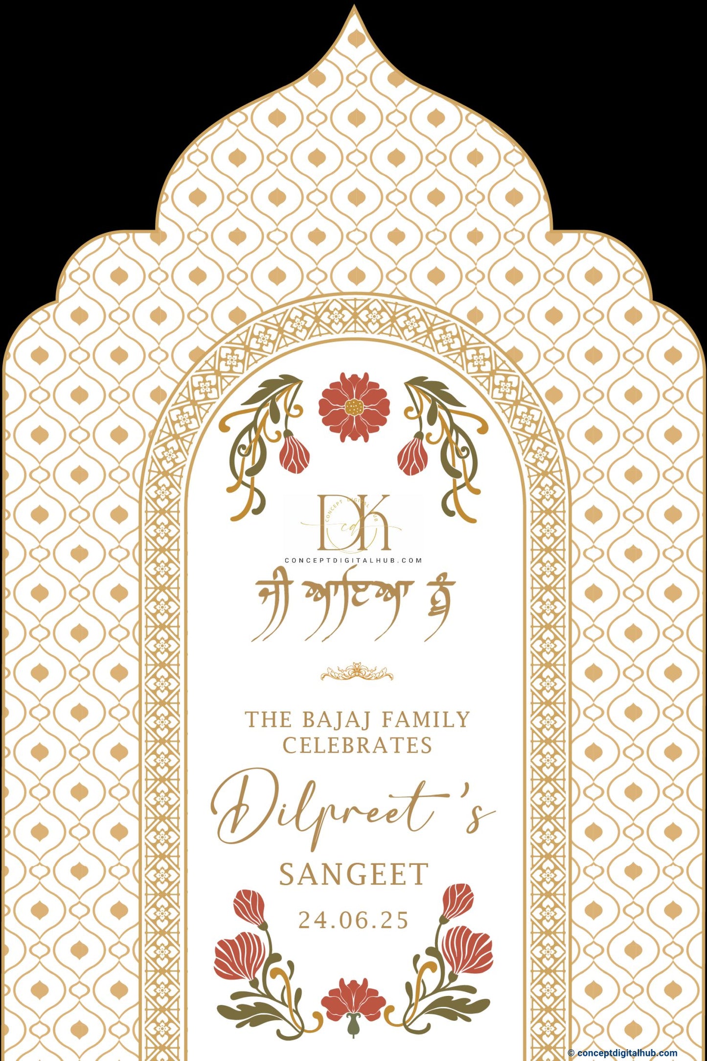 Ceramic Color Floral Welcome Board for Anand Karaj