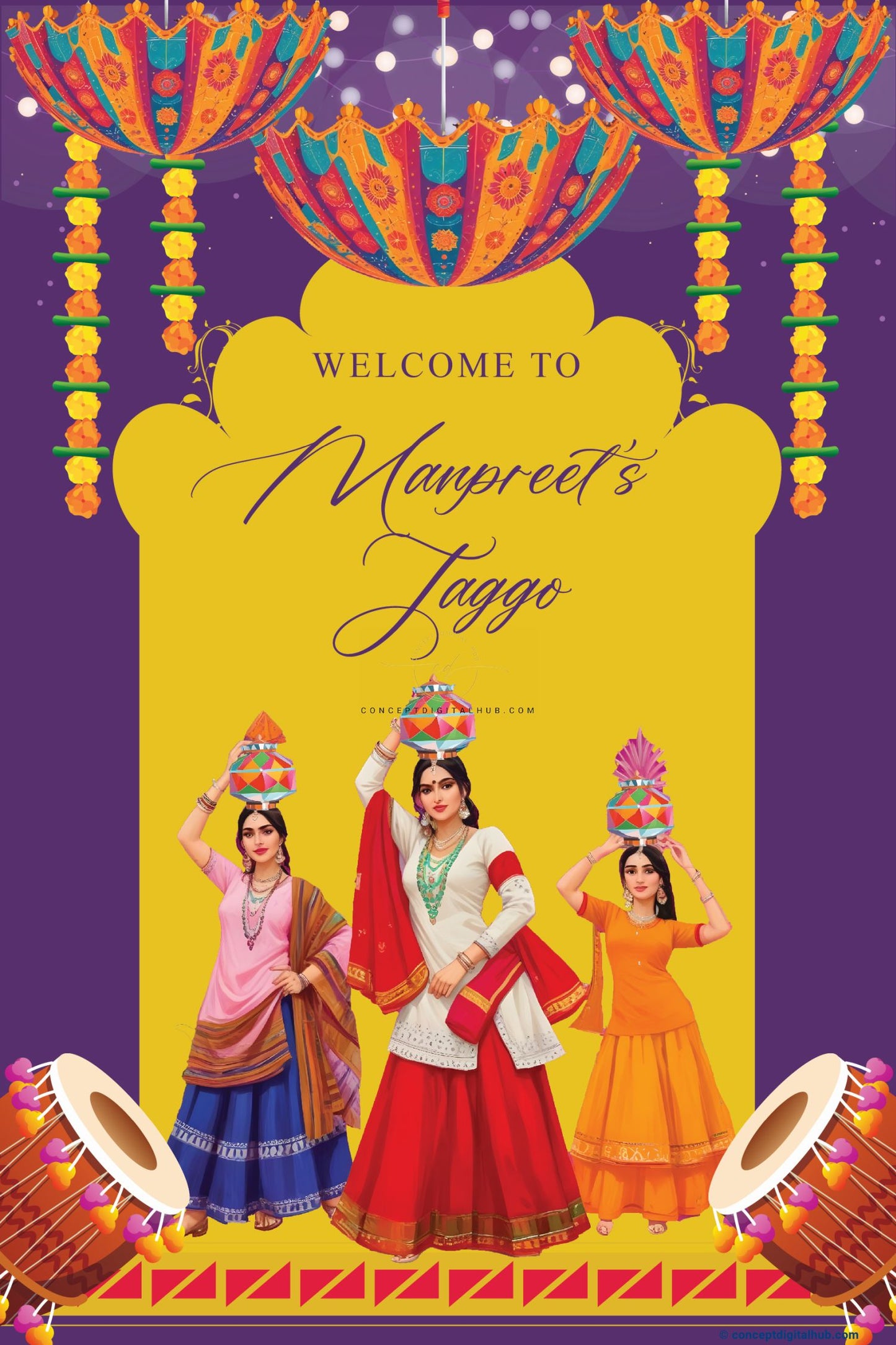 Dhol Jaggo Welcome Sign Board