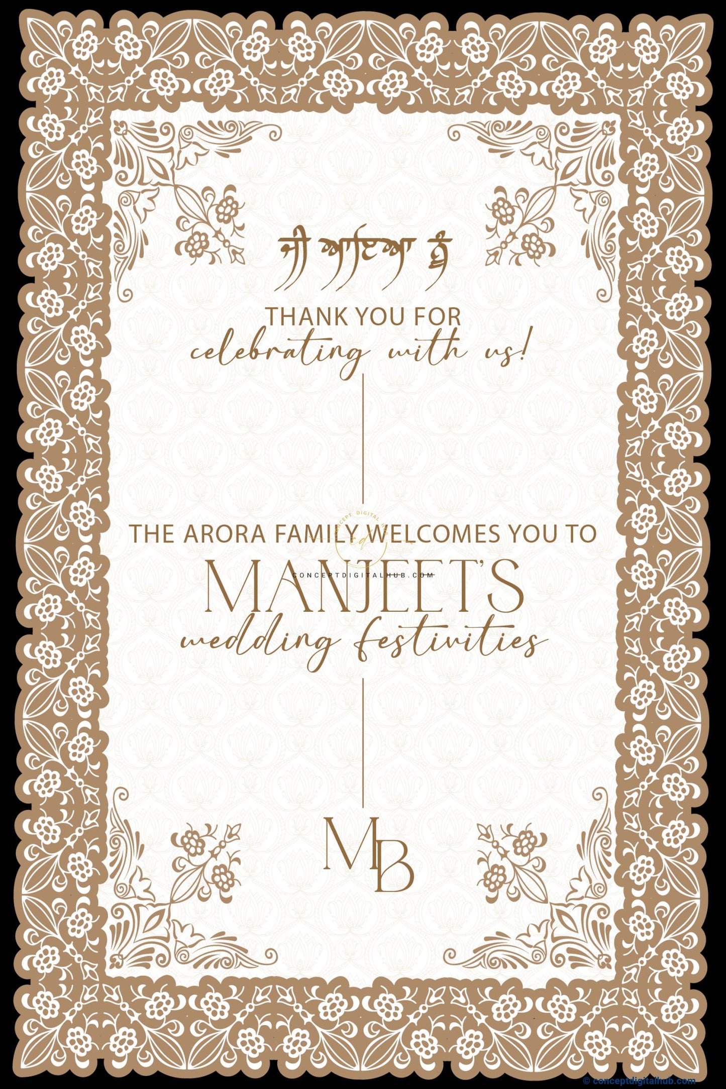 Ceramic Color Lace Pattern Welcome Board for Wedding Week