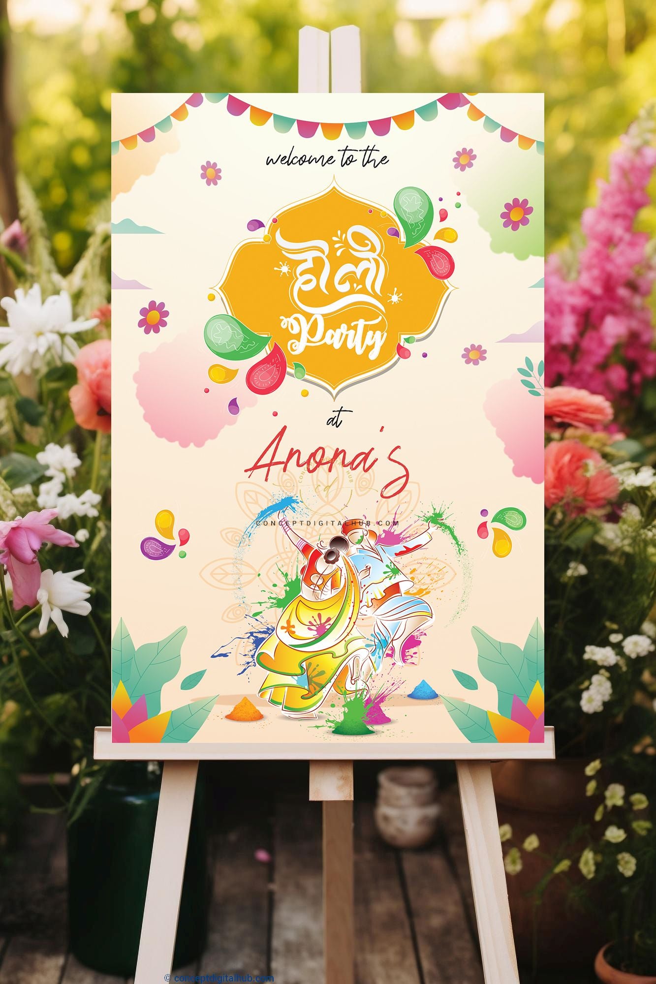 Holi Party Welcome Sign Board