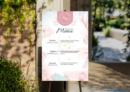 Pink Wedding Welcome Sign Board