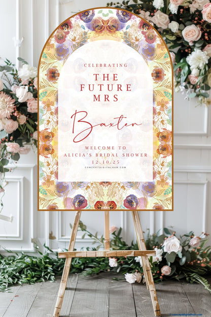 Ceramic Color Floral Welcome Board for Bridal Shower