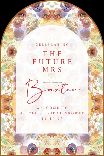 Ceramic Color Floral Welcome Board for Bridal Shower