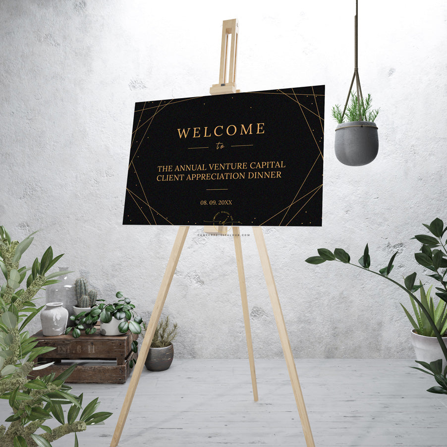 Corporate Dinner Dark Theme Welcome Board