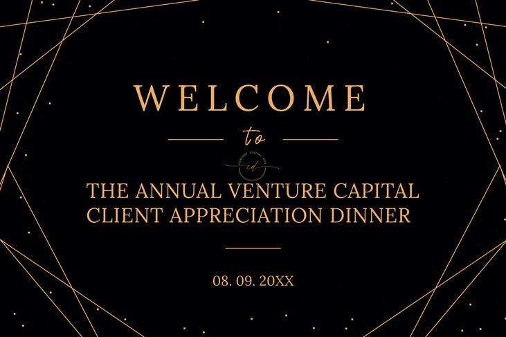 Corporate Dinner Dark Theme Welcome Board