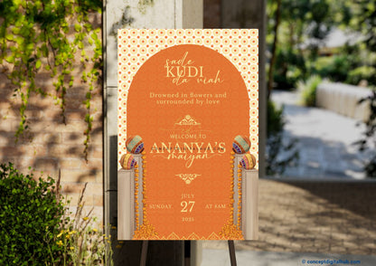 Halloween Orange Color Welcome Board for Maiyan