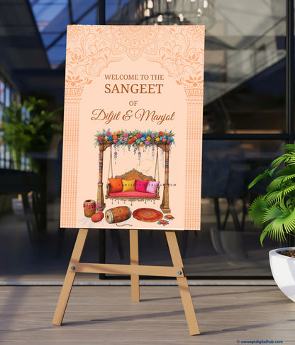 Dholki Sangeet Welcome Sign Board