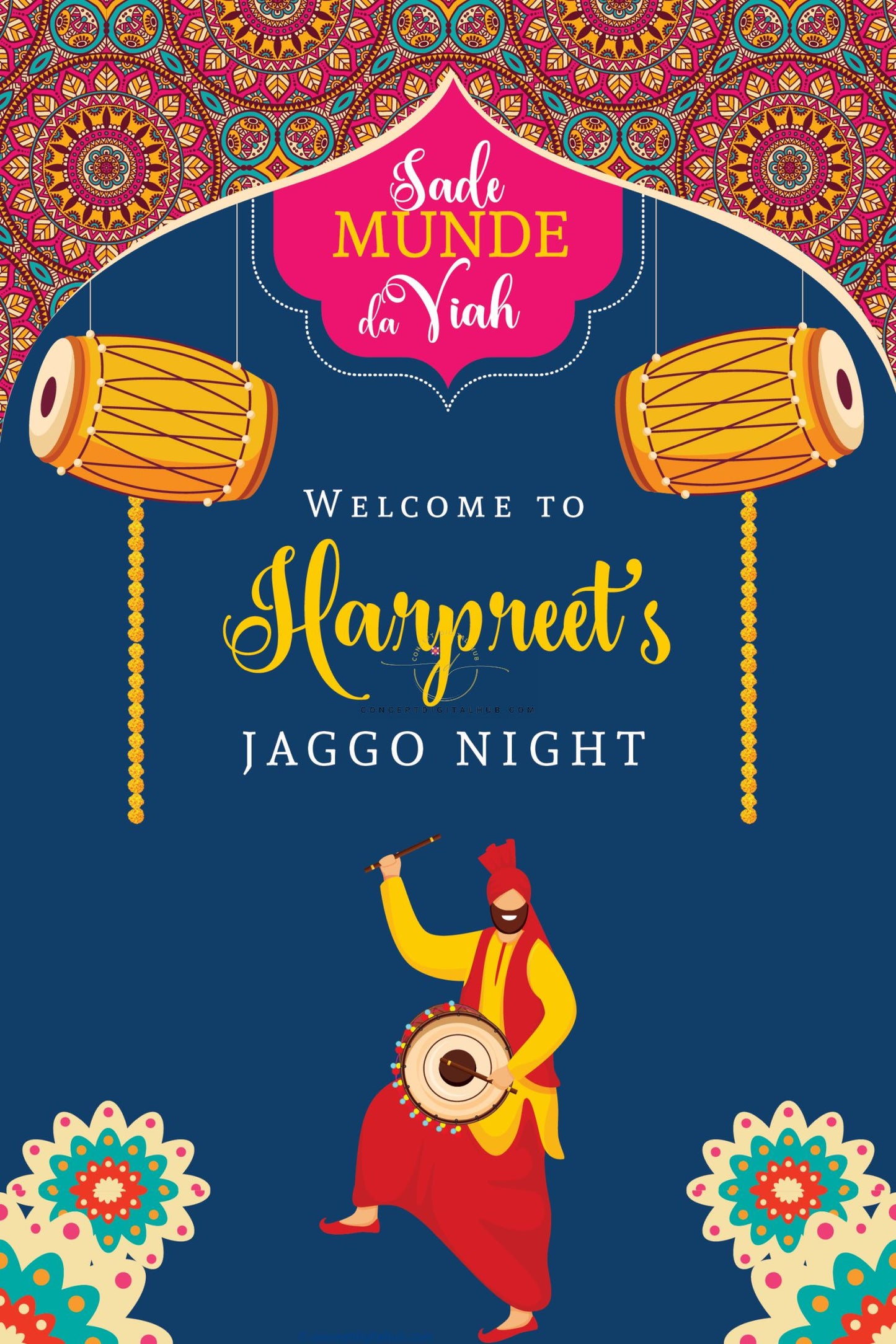 Colorful Jaggo Welcome Sign Board