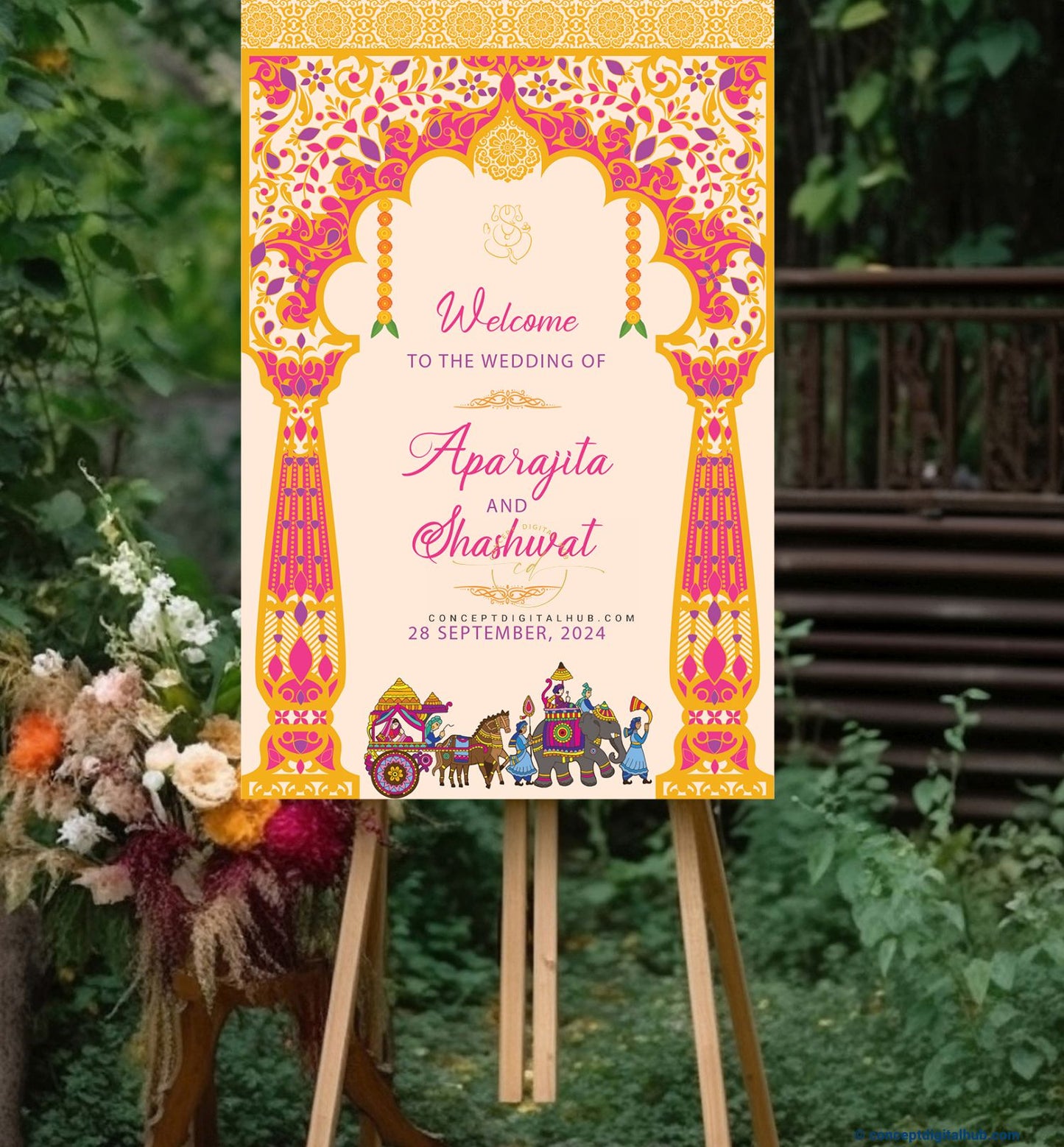 Yellow Color Board for Wedding