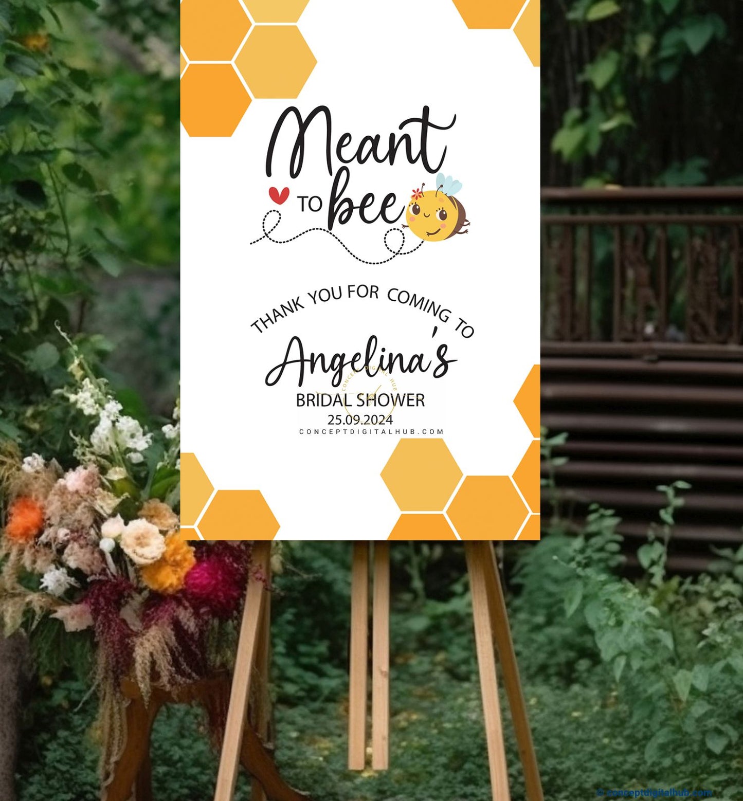 Yellow Bridalshower Welcome Bee Sign Board