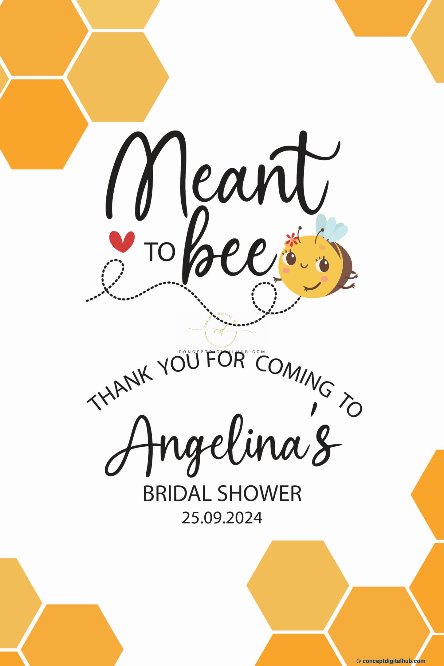 Yellow Bridalshower Welcome Bee Sign Board