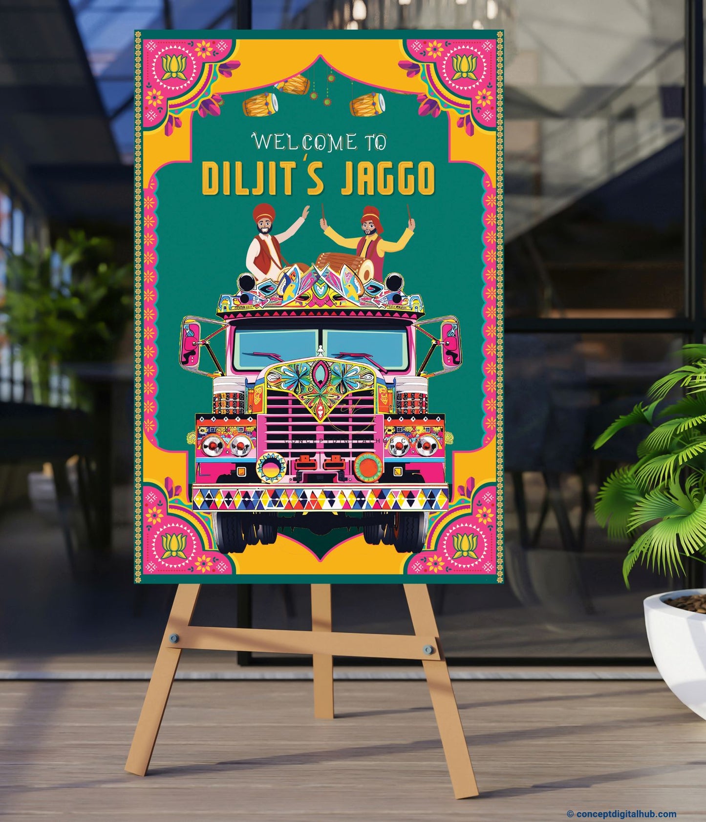 A Colorful Truck Welcome Board for Jaago