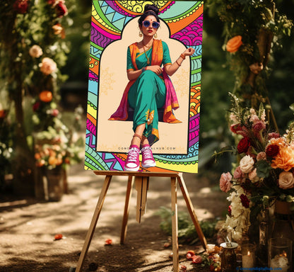 Women in Saree  Fusion Welcome Sign Board