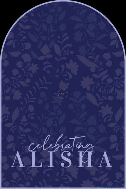Cloud Burst Color Floral Pattern Welcome Board for Wedding Week
