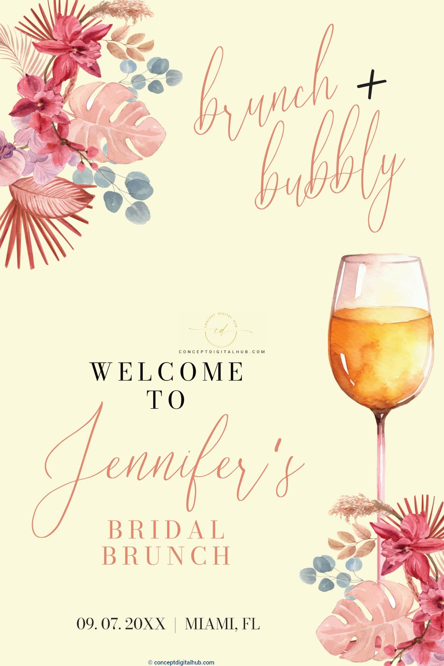 Bridal Brunch Welcome Sign Board