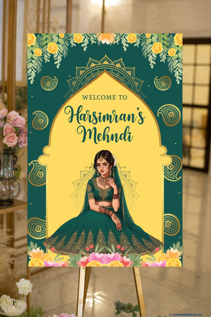 Choora Welcome Sign Board for Mehndi