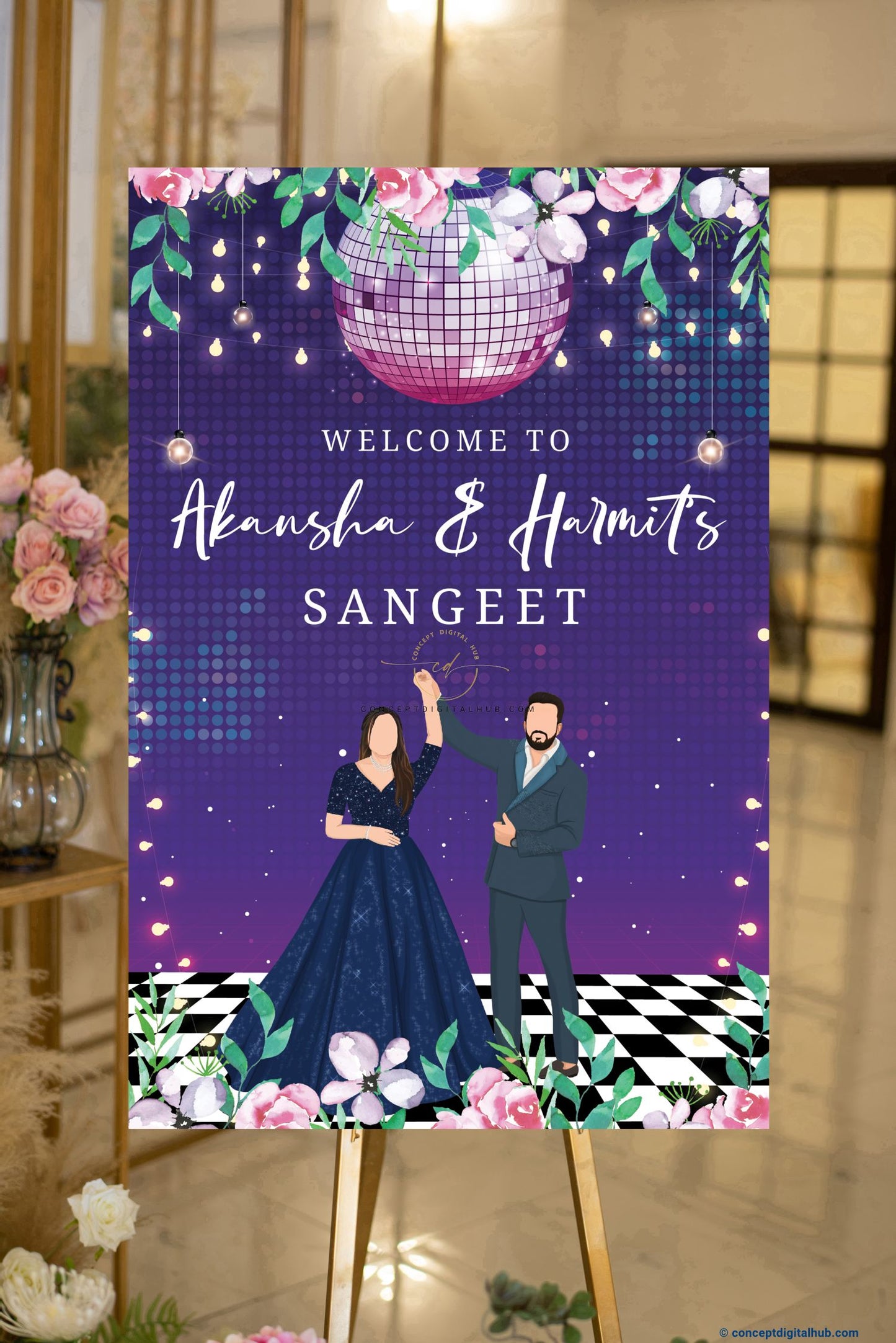 Decor-Based Sangeet Welcome Sign Board