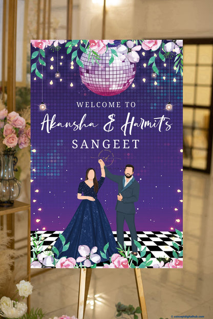 Decor-Based Sangeet Welcome Sign Board