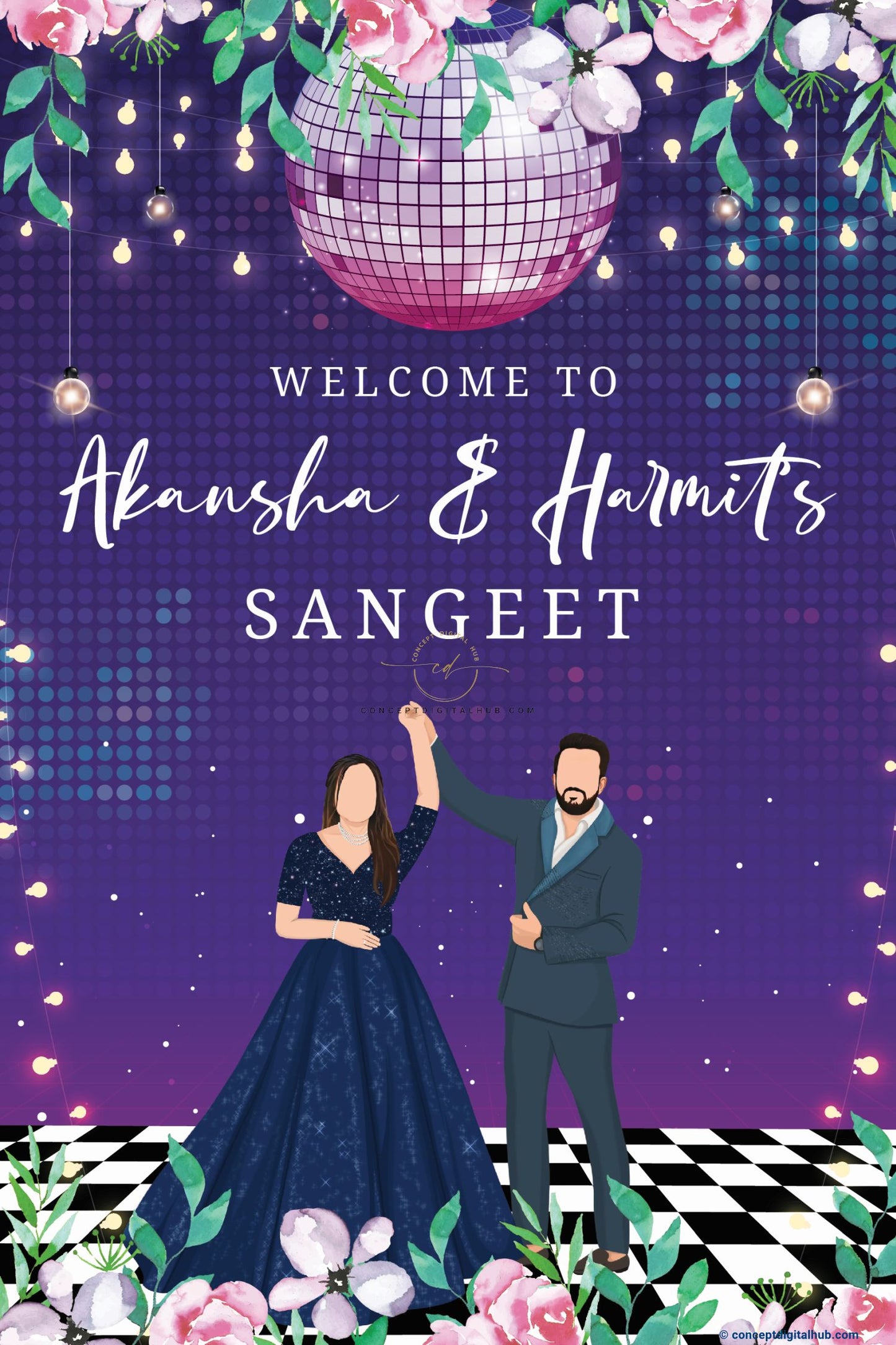 Decor-Based Sangeet Welcome Sign Board