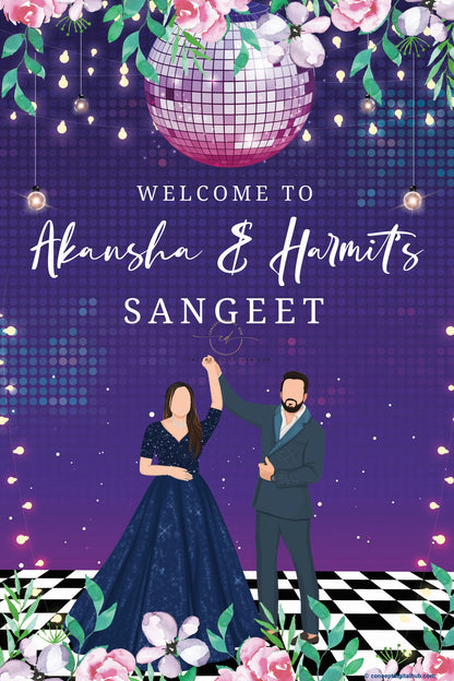 Decor-Based Sangeet Welcome Sign Board