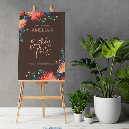 Painted Birthday Welcome Sign Board