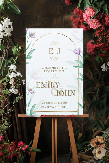 Alice Blue Color Leaves Welcome Board for Wedding Week