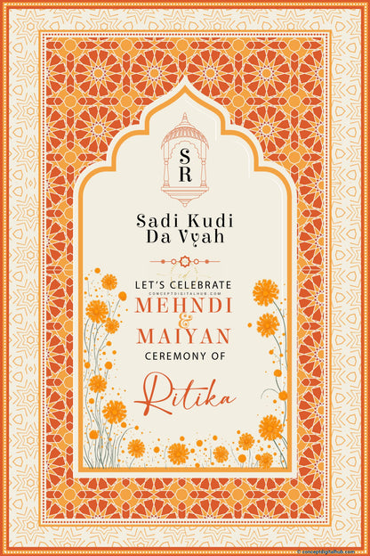 Light Orange Color Marigold Welcome Board for Maiyan