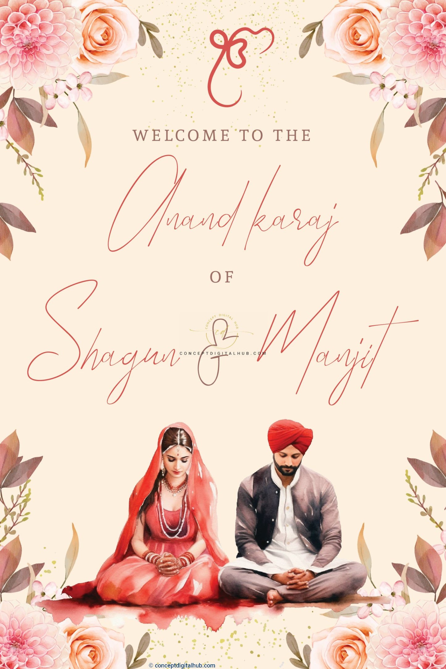 Modern Anand Karaj Welcome Sign Board