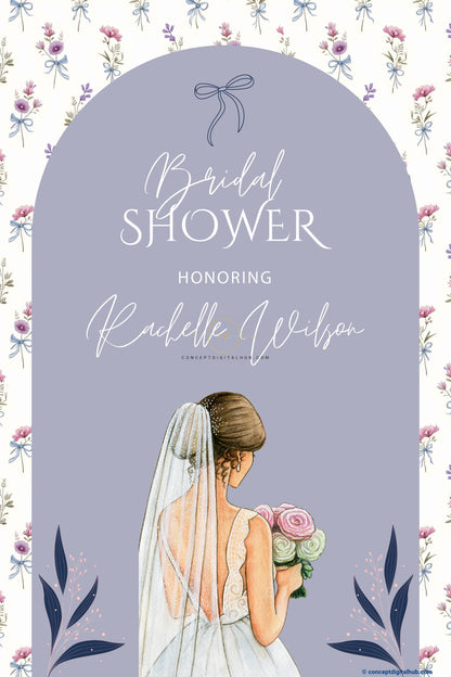 Floral Bridal Shower Welcome Board