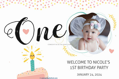 First Birthday Welcome Board Sign