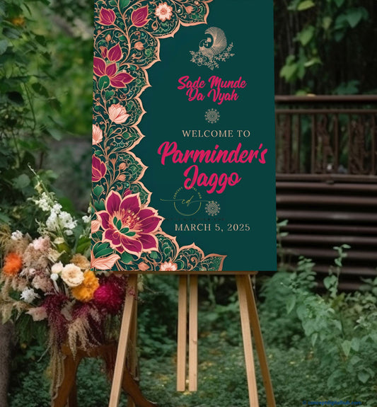 Eevergreen Color Red Chinese Flower Welcome Board for Jaggo