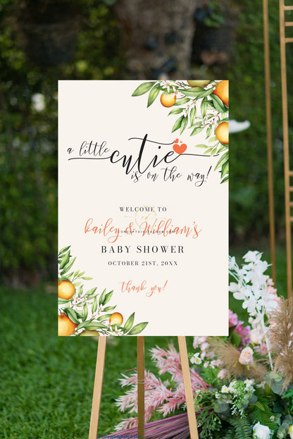 Baby Shower Welcome Sign Board With Lemons