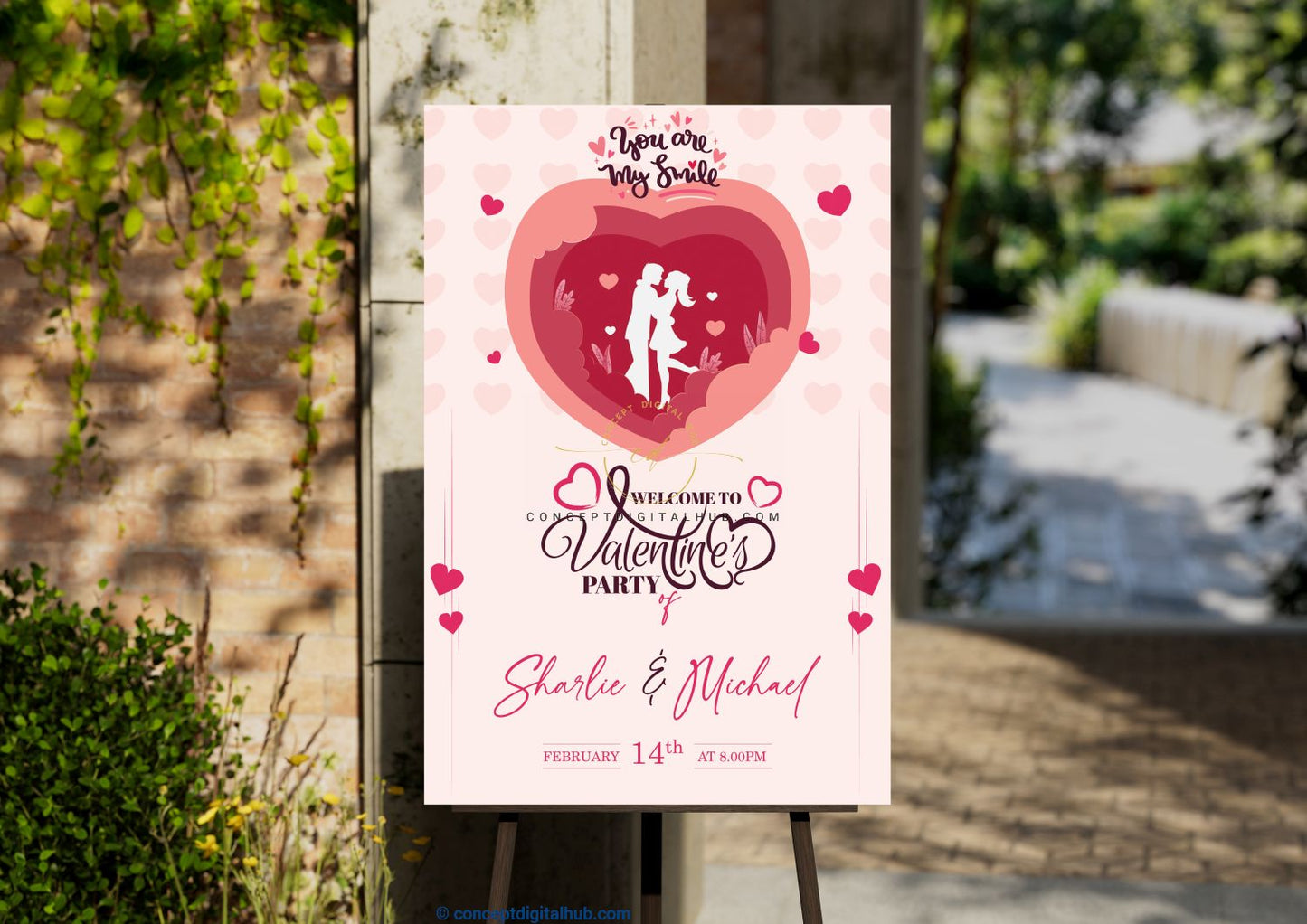 Valentine's Party Welcome Sign Board