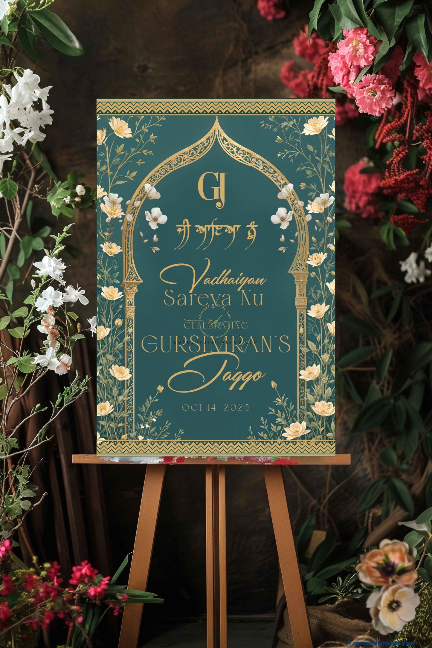 Casal Color Floral Welcome Board for Jaggo