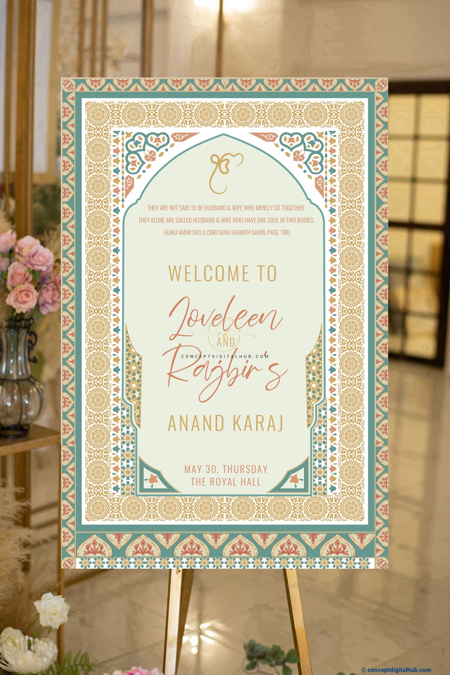 Royal Anand Karaj Welcome Sign Board