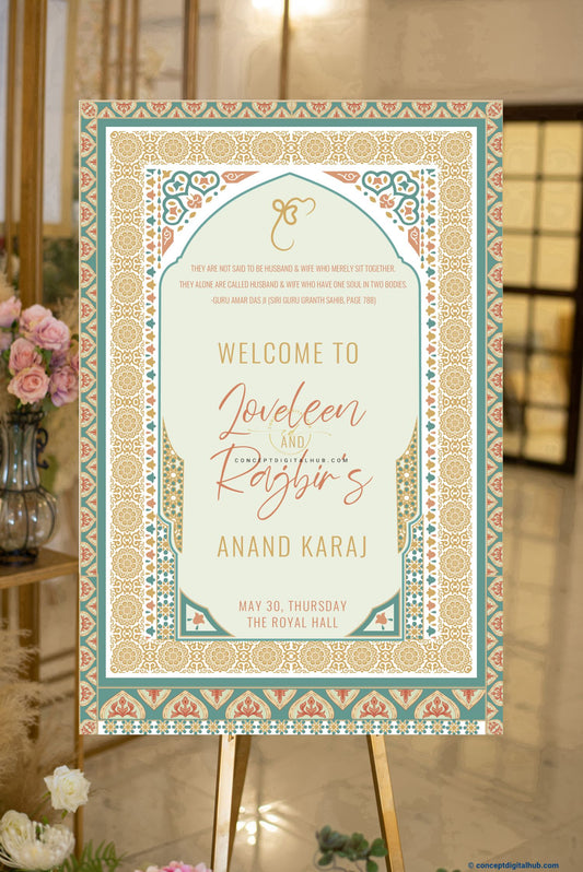 Royal Anand Karaj Welcome Sign Board