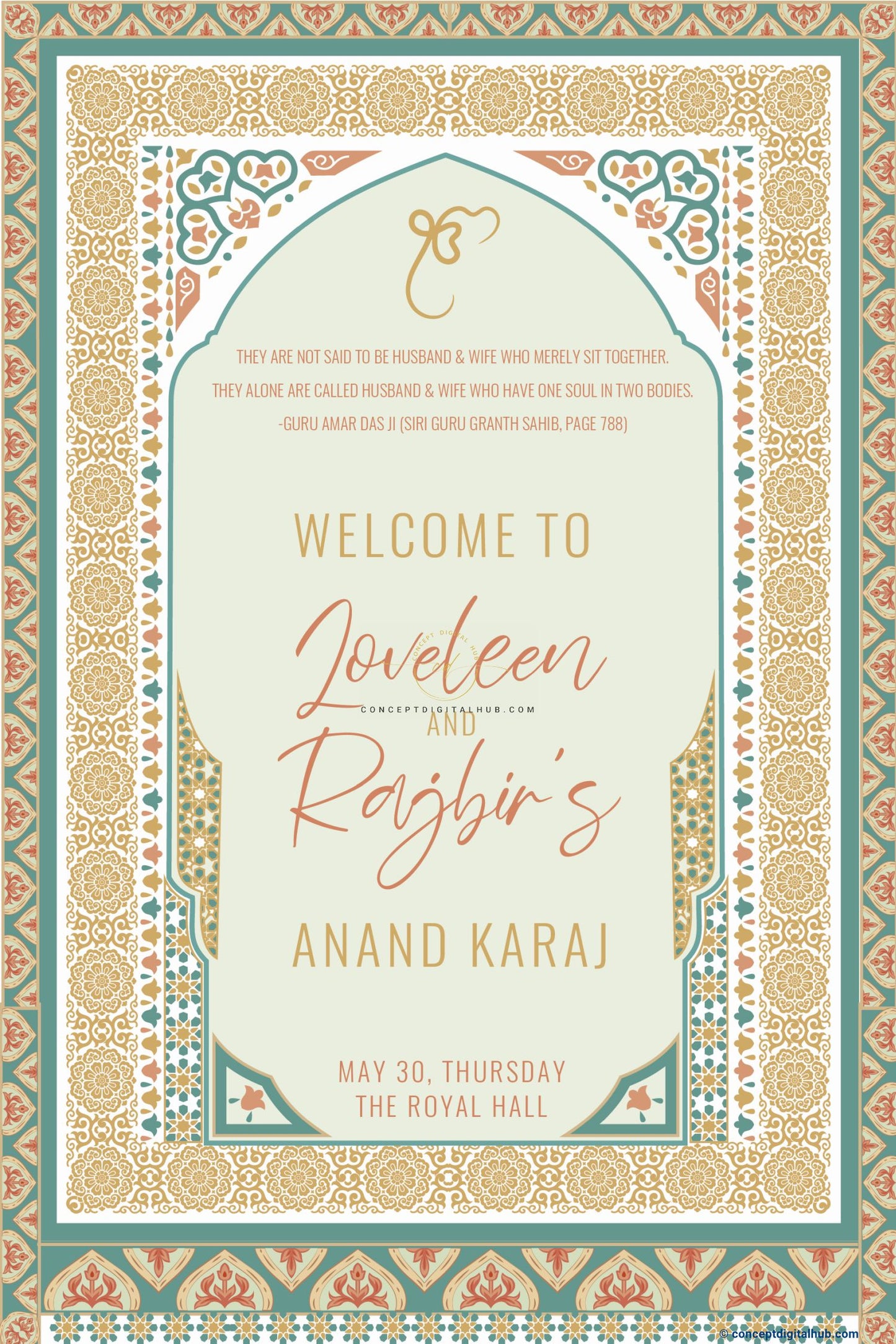 Royal Anand Karaj Welcome Sign Board